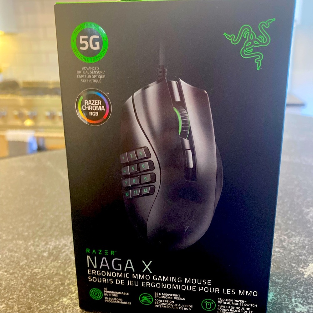 Razer Naga X ergonomic MMO Gaming Mouse